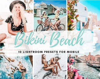 10 Mobile Lightroom Preset, Beach Presets, Ocen filters, Tropical beach, Lifestyle Presets, Instagram Blogger, Aqua, Bikini Beach, DNG