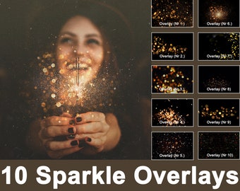 10 Glitter Overlays, Fireflies Overlays, Photoshop Overlays, Dust Overlay, Bokeh Overlay, Photo Presets, Photo Overlays, Lens Flare Overlay