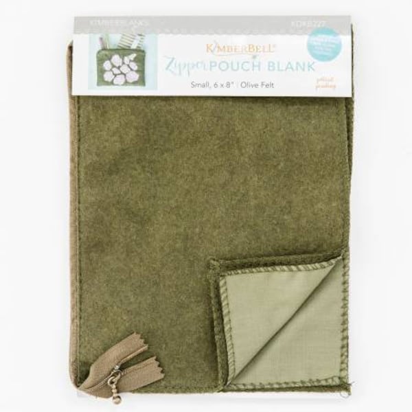 Kimberbell Zipper Pouch Blank Olive Felt Small (see our Kimberbell products and patterns)
