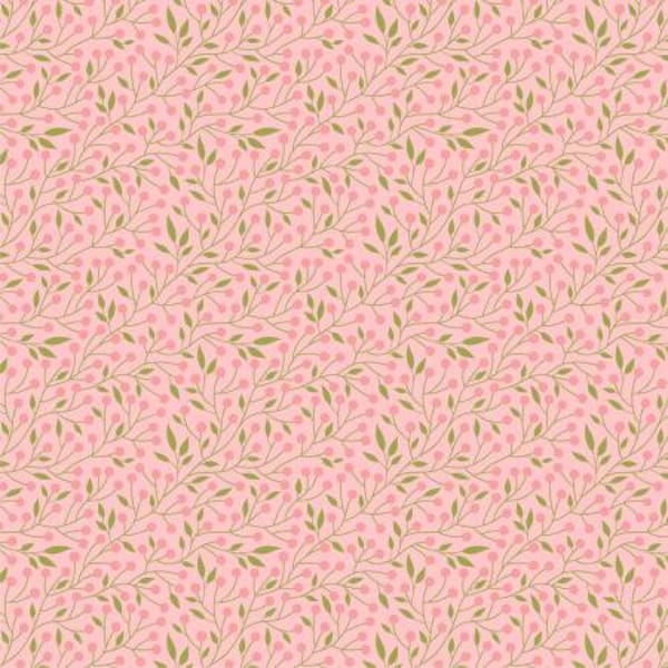 SC23506 Sunshine & Chamomile Berry Thicket Pink by Lori Woods for Poppie Cotton Fabrics (See the rest of the collection)