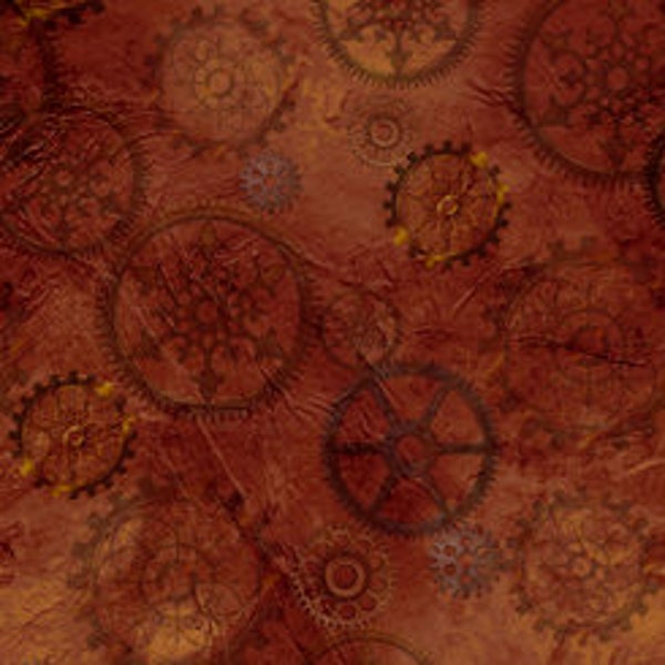 27772-A Aquatic Steampunkery Gears Brown for QT Fabrics (See our entire collection of Steampunk fabrics and Kits)