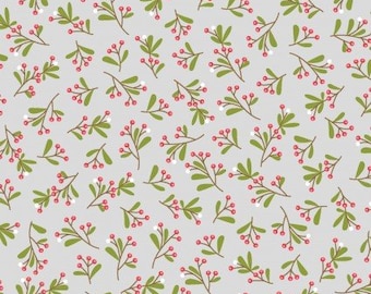 Cup of Cheer MAS10207-K Mistletoe Grey by Kimberbell for Maywood Studio (See the rest of our Cup of Cheer collection)