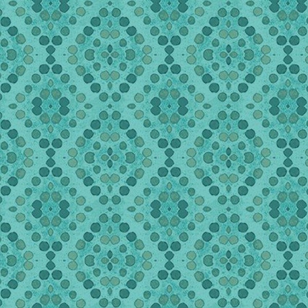 Painted Patchwork CLTY3384-33 Geo Tonal Aqua by Sue Zipkin for Clothworks (See the rest of our Painted Patchwork collection)