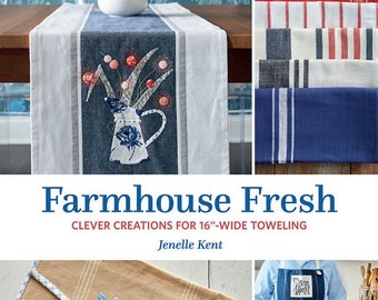 16 inch wide Toweling Blue Windowpane Plaid by the Yard Flour sack DIY towels 