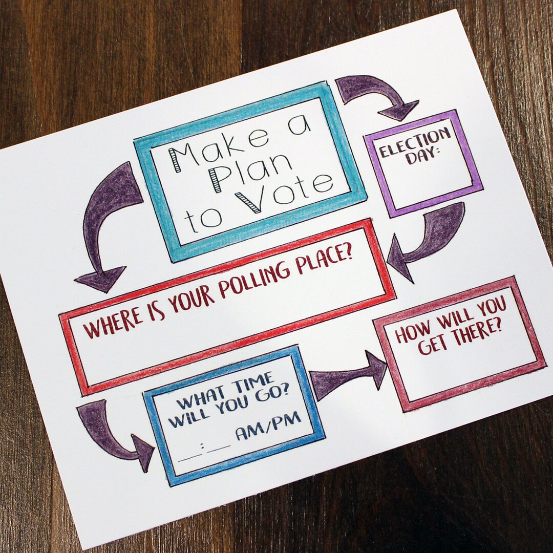 Make a Plan to Vote Printable Postcards to Voters Color Pencil Postcard