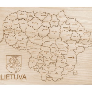 Holz karte Puzzle von Litauen