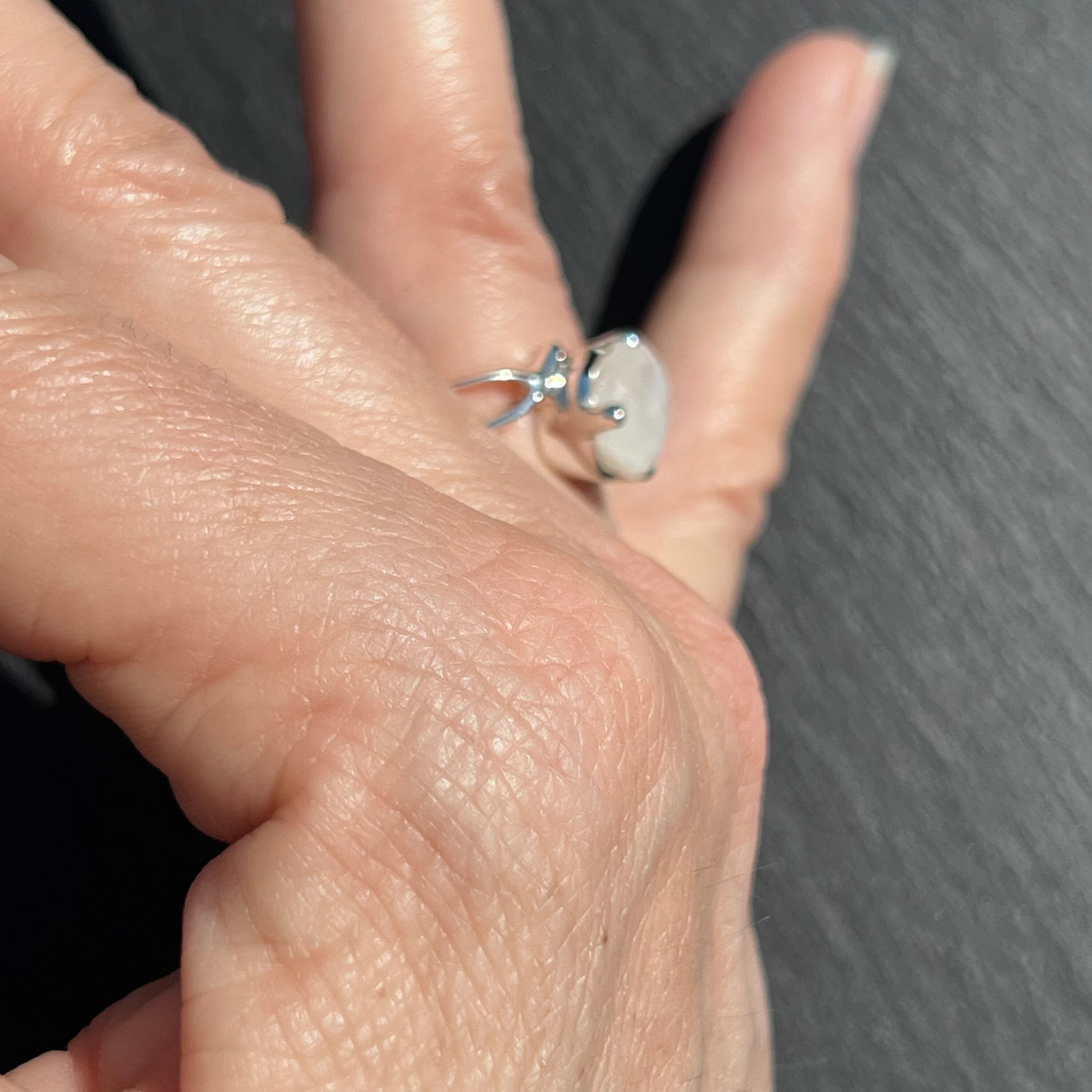 Buy Sun and Moon Ring with Crystal Stone by Leightworks