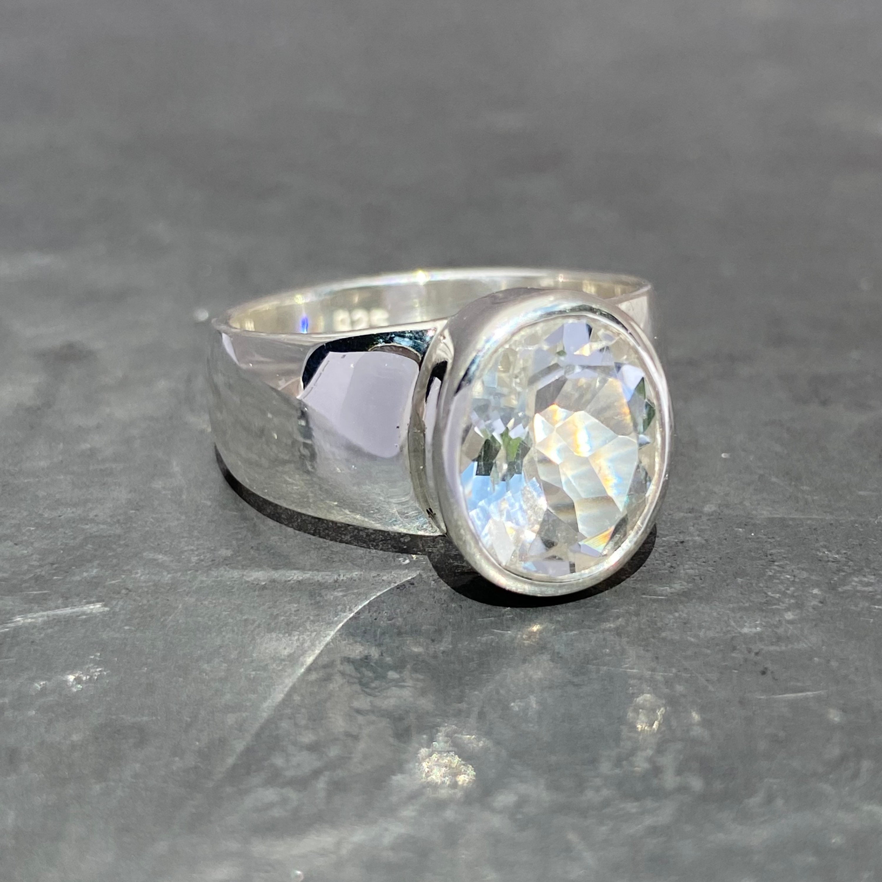 Quartz Ring Quartz Crystal Ring Oval Quartz Crystal Ring Etsy UK