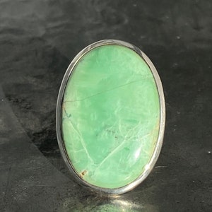 Variscite ring - Oval variscite ring - variscite ring size UK - P 1/2 , US - 8