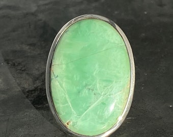 Variscite ring - Oval variscite ring - variscite ring size UK - P 1/2 , US - 8