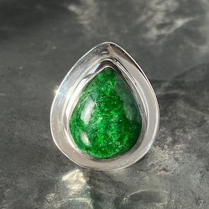 Maw sit sit ring - jadit albit ring - rektangulär maw sit sit jade ring storlek U.K. - M, US - 6 1/4, EU - 53