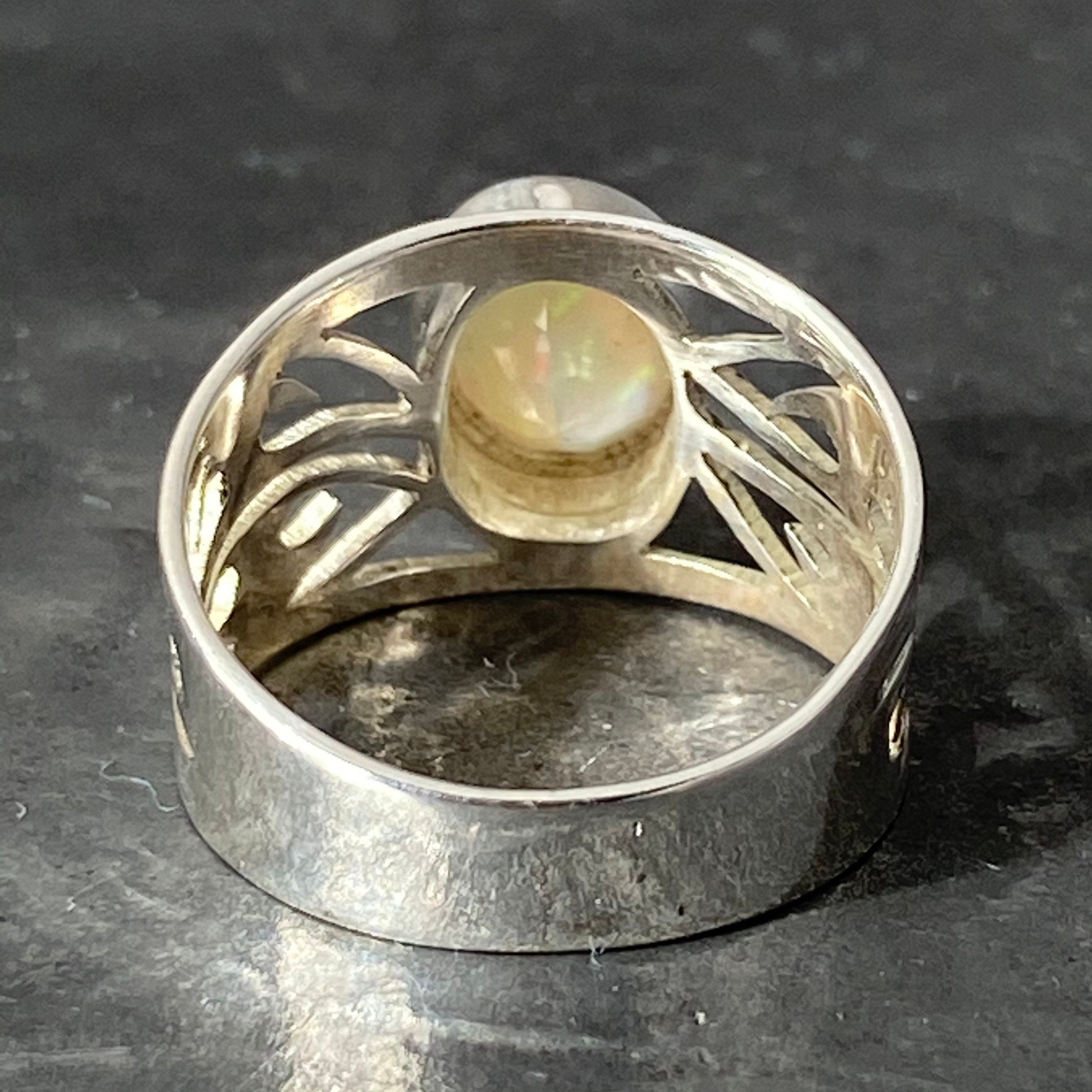 Anillo De Plata Esterlina 925 Con ópalo Natural Hecho A Mano - Joyería De Regalo Multicolor Talla Fija