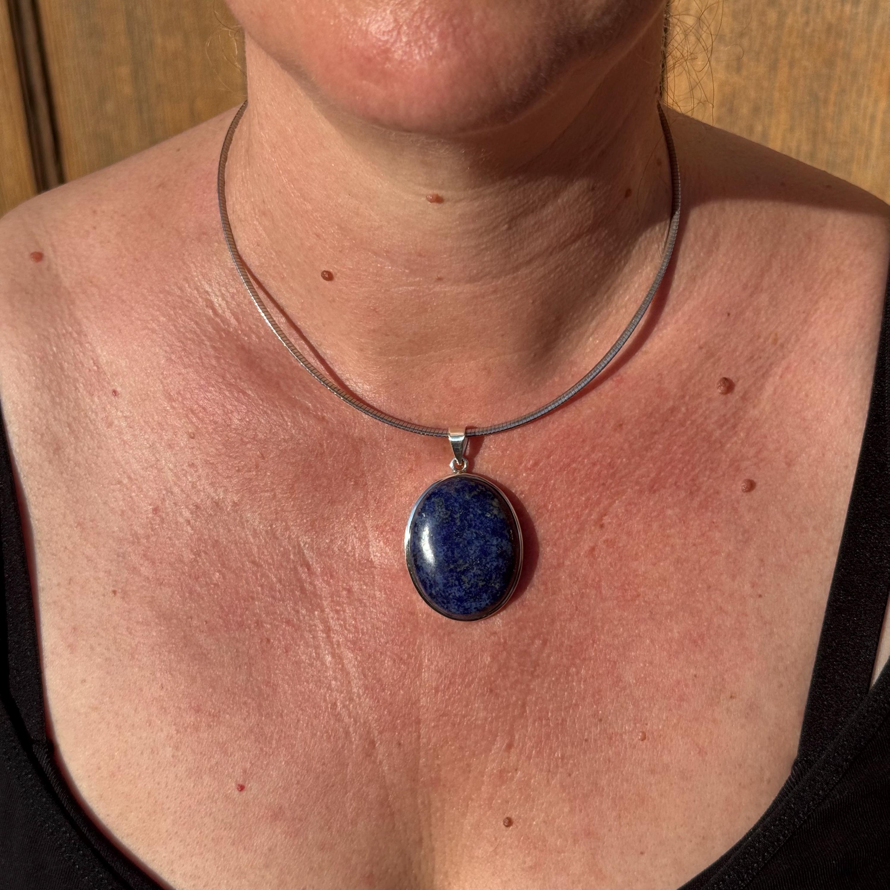 Ciondolo Argento Con Lapislazzuli Naturale - Fatto A Mano, Per Mamma - Luckyshine - Foto 2