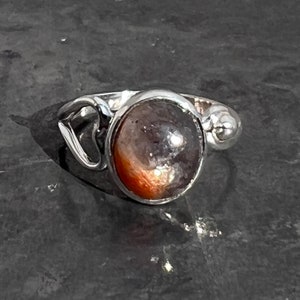 Sunstone Iolite ring - iolite sunstone ring - sterling silver sunstone Iolite ring size - U.K. - M, US - 6 1/2, EU - 53