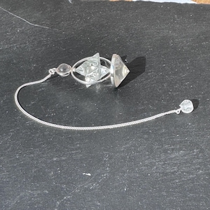 Pendulum - dowsing pendant - design Quartz pendulum - quartz crystal silver dowsing pendulum