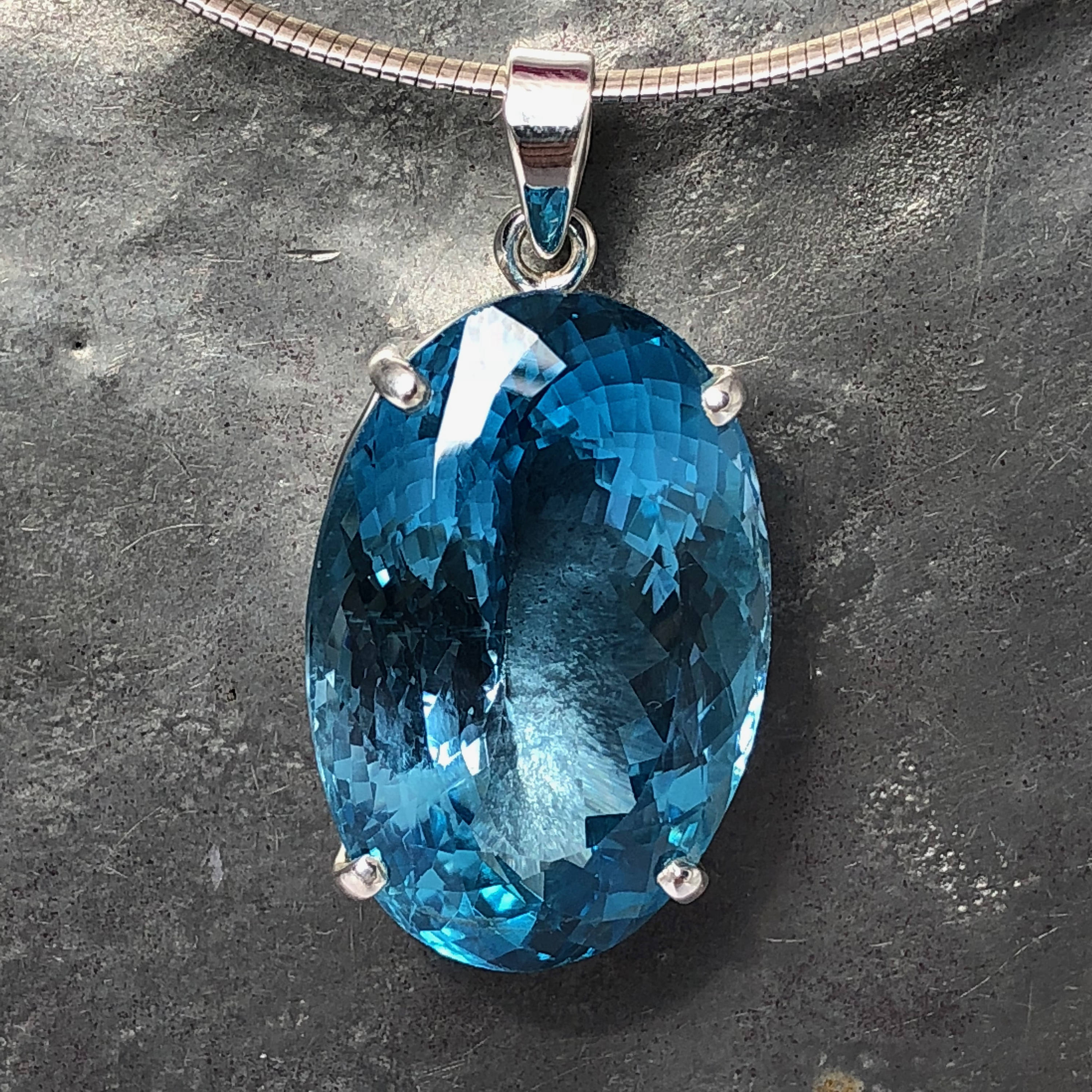 Blue Topaz Pendant 112.75 Carat 