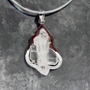 Faden quartz - faden quartz pendant - Columbia faden quartz necklace - silver quartz pendant