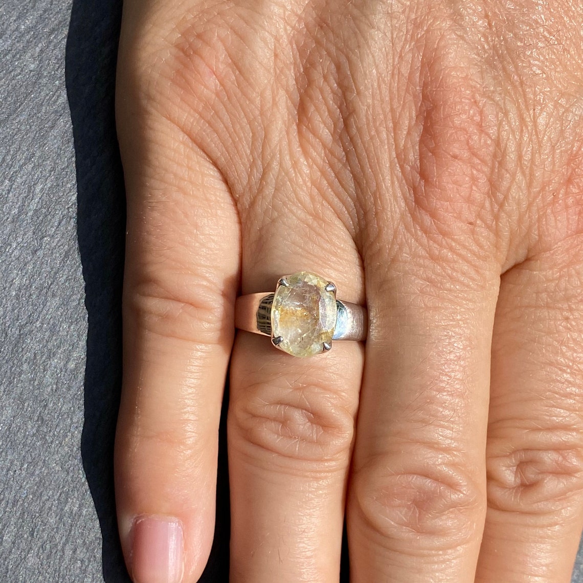 Topaz ring yellow topaz ring size U.K. O 1/2 US 7.5 Etsy