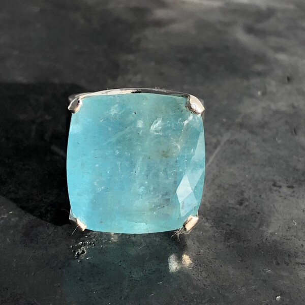 Aquamarine ring  size R