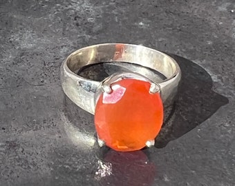 Carnelian Ring - Faceted Carnelian Ring - Natural Carnelian Ring size U.K. - N, US - 7, EU - 54