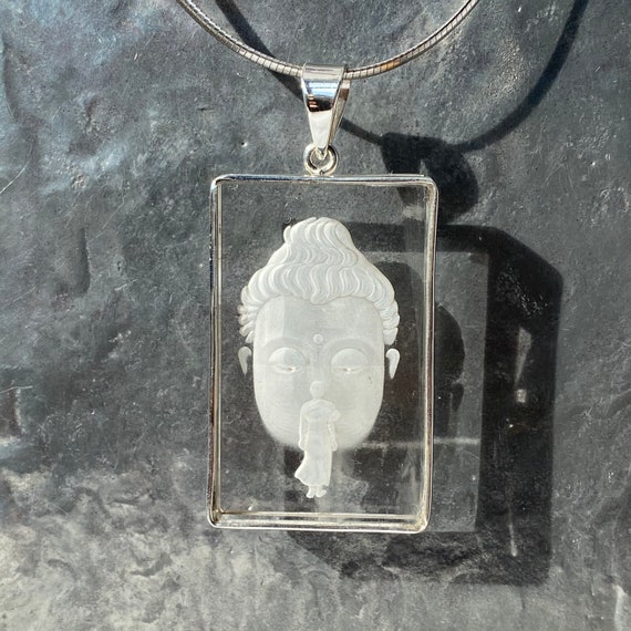 Crystal shop buddha pendant