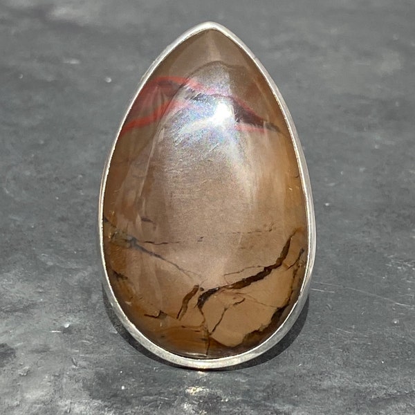 Jasper ring - Chocolate jasper ring  - large jasper ring - brown  jasper ring adjustable
