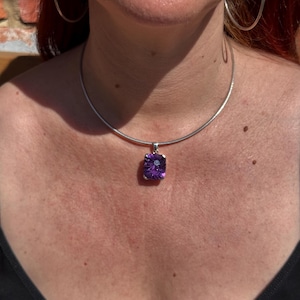Amethyst - amethyst pendant - Faceted Amethyst pendant - stunning cut amethyst pendant