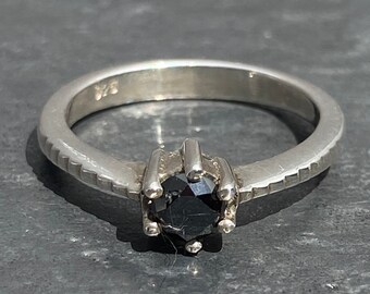 Diamond ring - black  diamond ring - conflict free black diamond ring