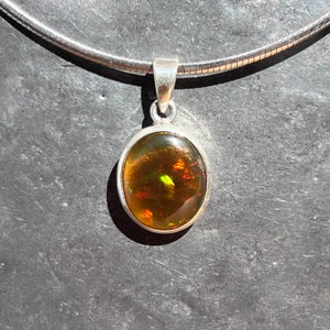 Opal Pendant - Large Ethiopian Opal Pendant - black Ethopian opal - black opal pendant