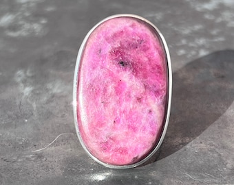 Rubin Ring - großer Rubinring - Rubin Silberring Größe U.K. - P, US - 8, EU - 57