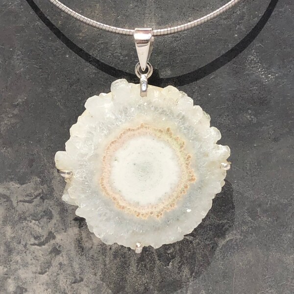 Quartz crystal flower pendant /Solar quartz pendant