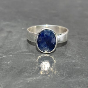 Sapphire ring - blue Sapphire ring - oval sapphire ring size U.K. - S 1/2, US - 9 1/2, EU - 61