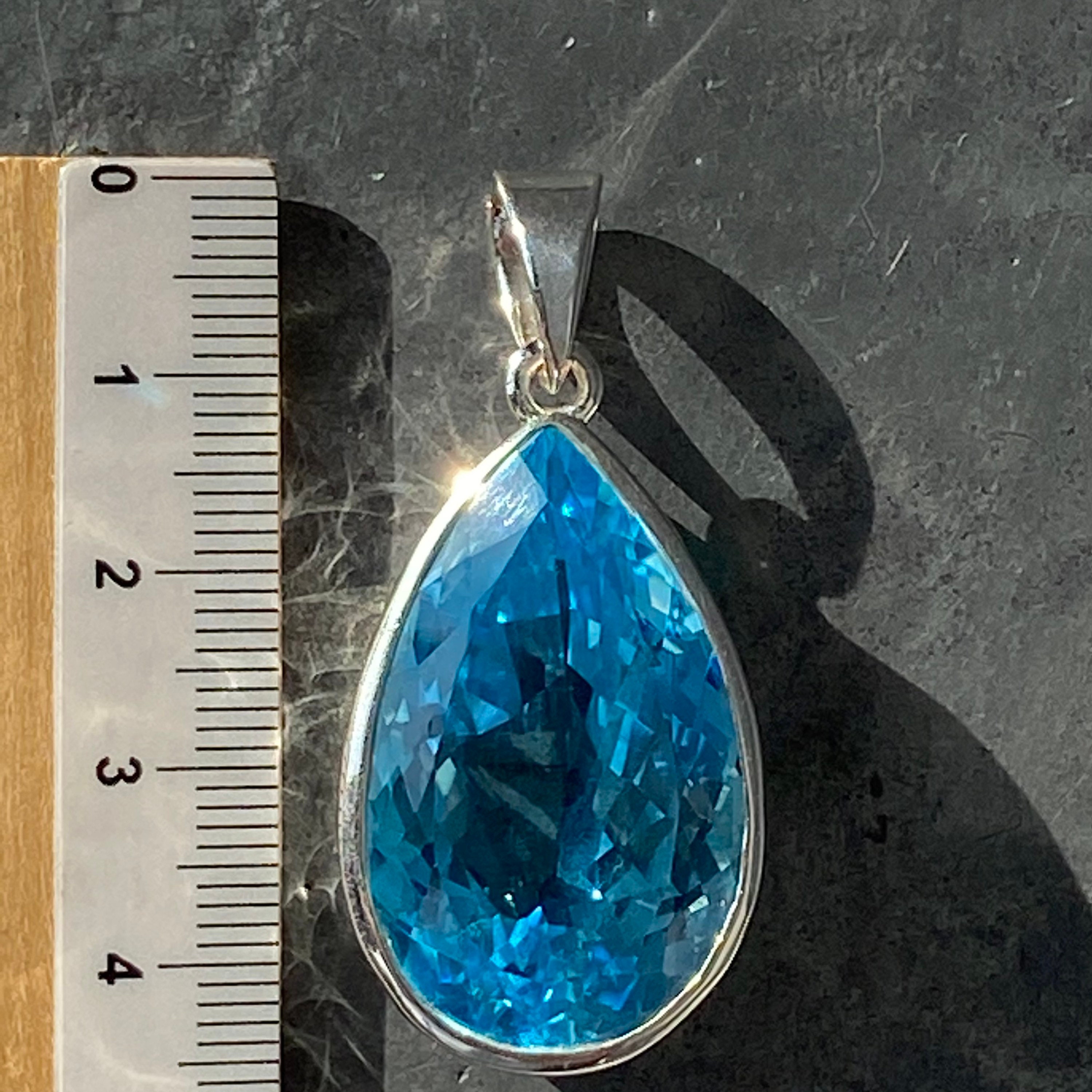 Blue Topaz Pendant large blue topaz pendant filigree Etsy