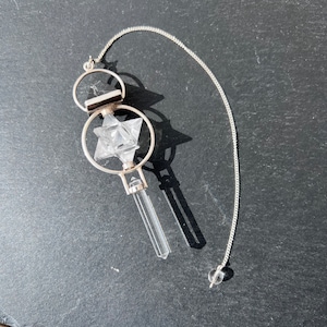 Pendulum - dowsing pendant - designer dowsing pendulum - Shungite and Quartz dowsing pendulum