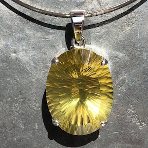 Lemon Quartz Pendant - fine quality lemon Quartz Pendant - lemon quartz necklace