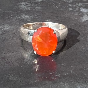 Carnelian Ring - Faceted Carnelian Ring - Natural Carnelian Ring size U.K. - P, US - 7 3/4, EU - 56