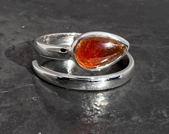 Solstensring - silver solstensring - naturlig solstensring storlek U.K. - R, US - 8 3/4, EU - 58