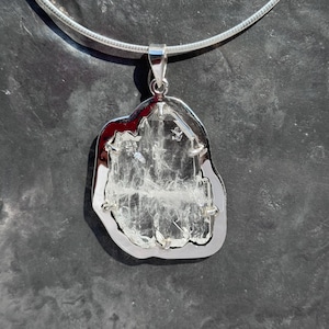 Faden quartz - faden quartz pendant - Columbia faden quartz necklace - silver quartz pendant