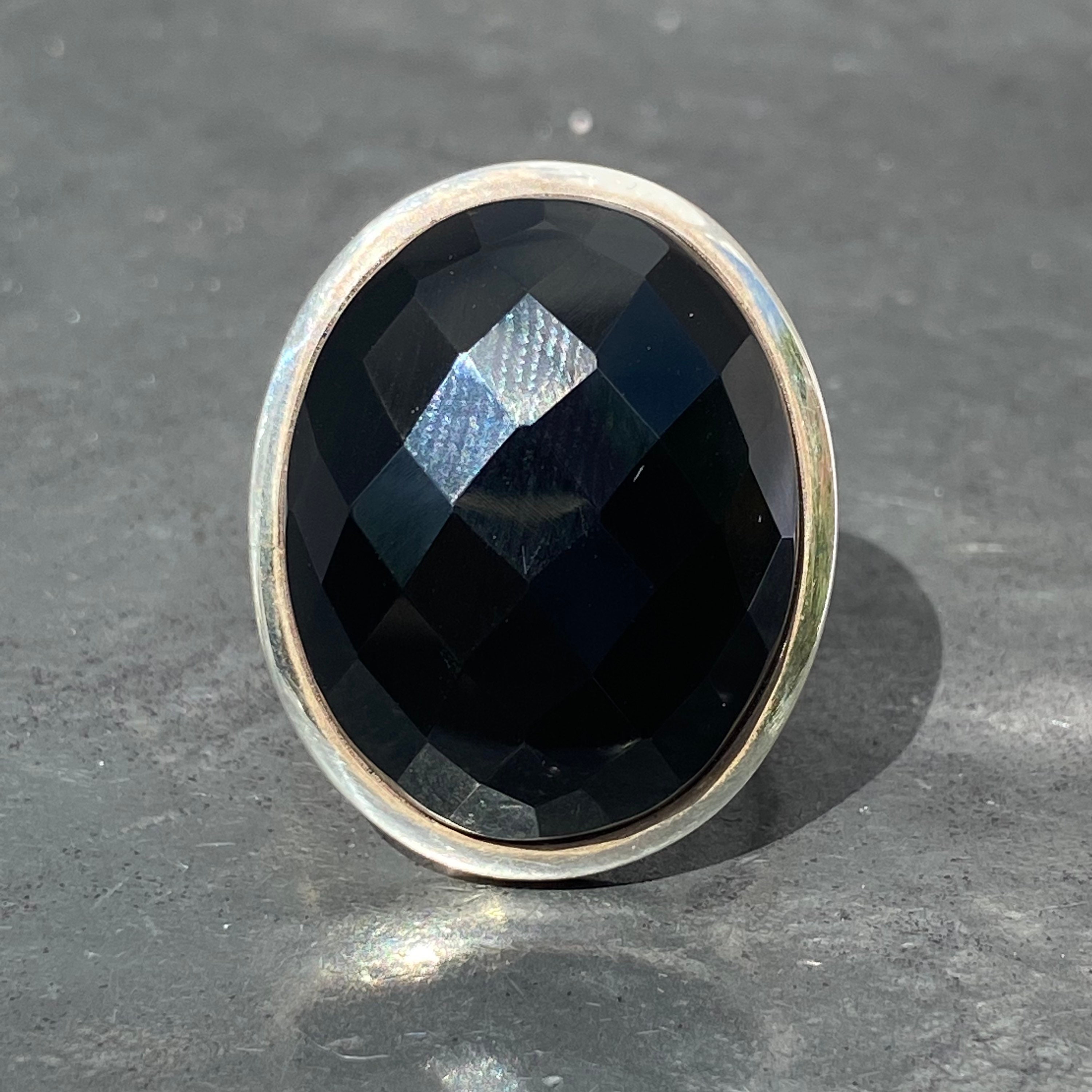 Faceted onyx best sale ring