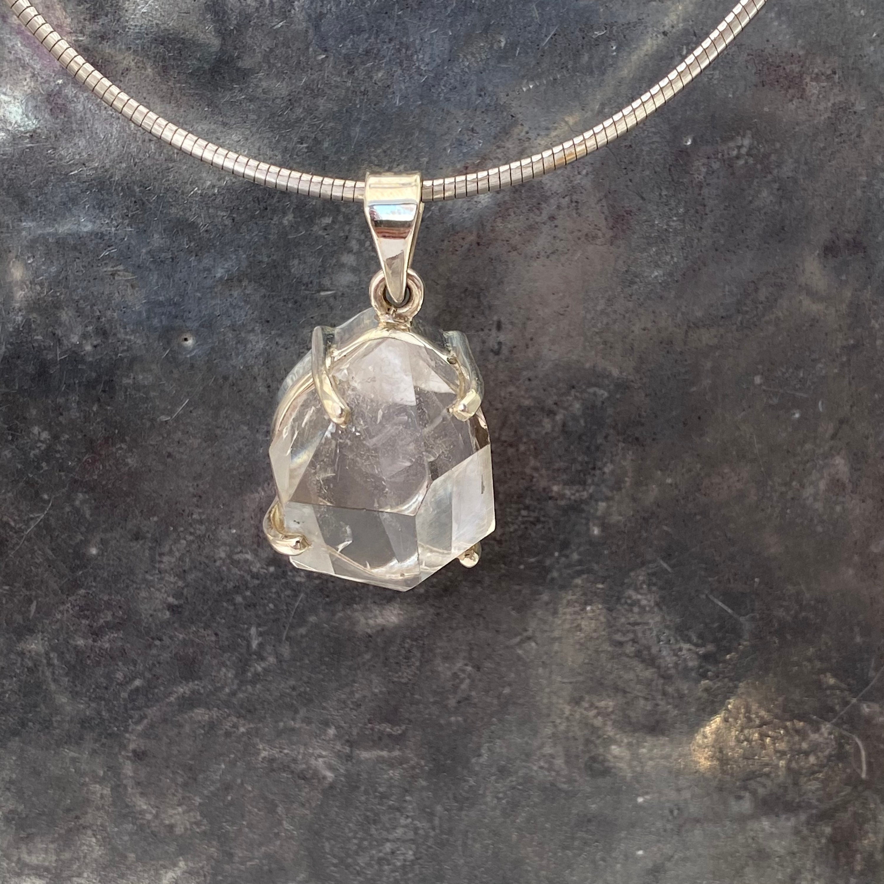 Herkimer Diamond Pendant Herkimer Diamond Necklace Silver - Etsy