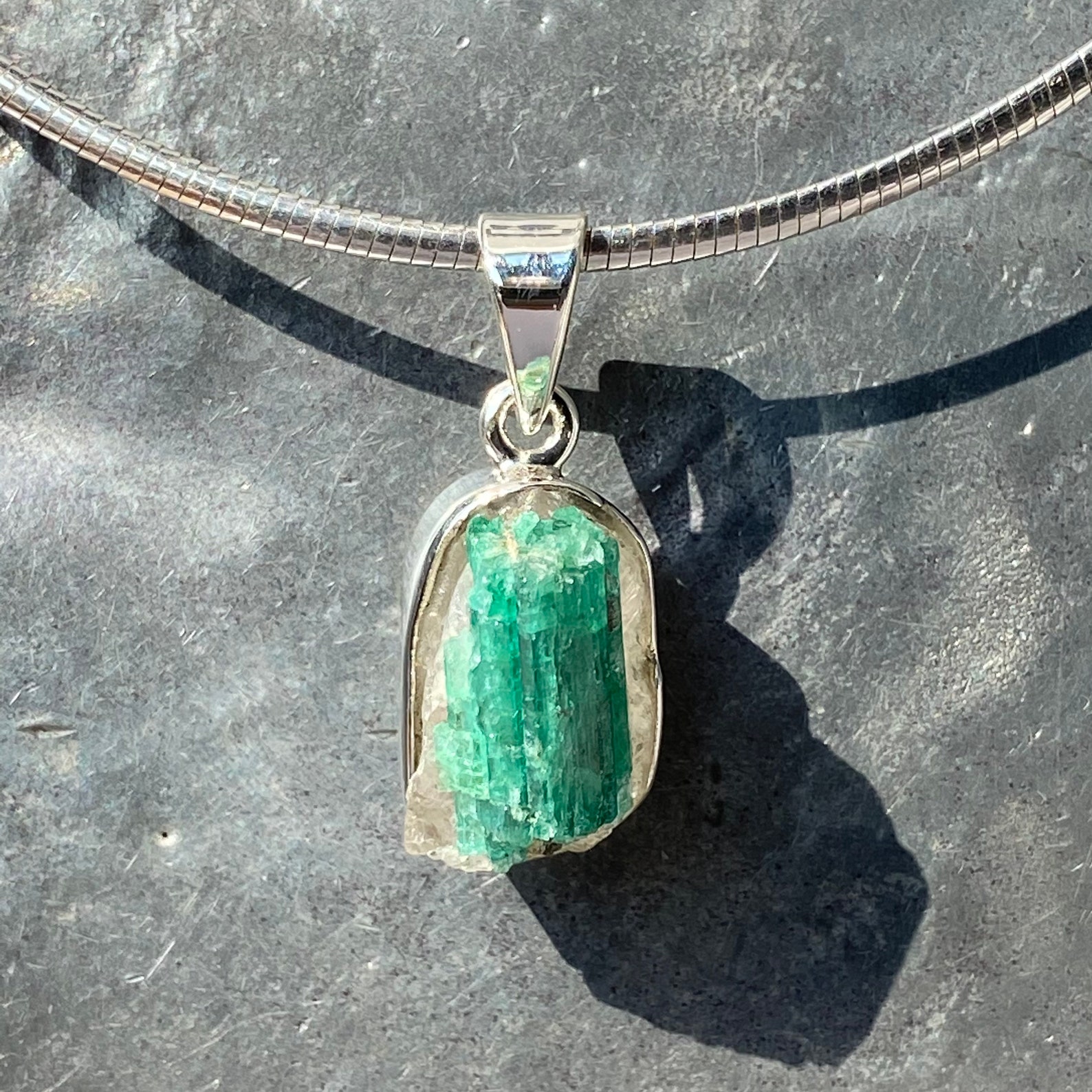 Emerald Pendant Natural Emerald Pendant Raw Emerald Etsy