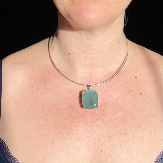Aquamarine Pendant Faceted Aquamarine Pendant Quality Aquamarine Pendant Etsy
