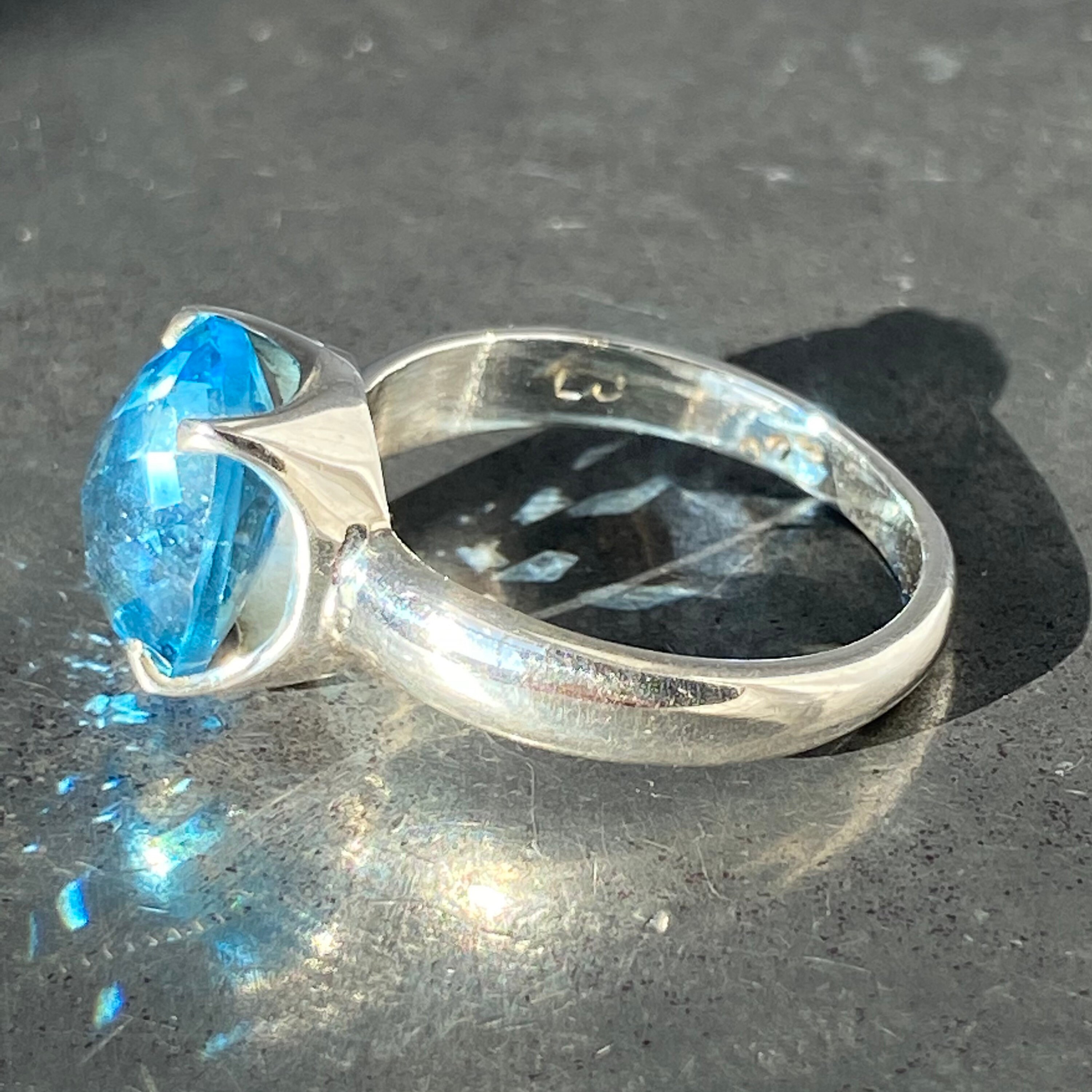 ANILLO TOPACIO AZUL, PLATA 925 MM. - 790060 TA