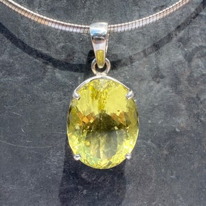 Lemon Quartz Pendant / Faceted Lemon Quartz  Pendant