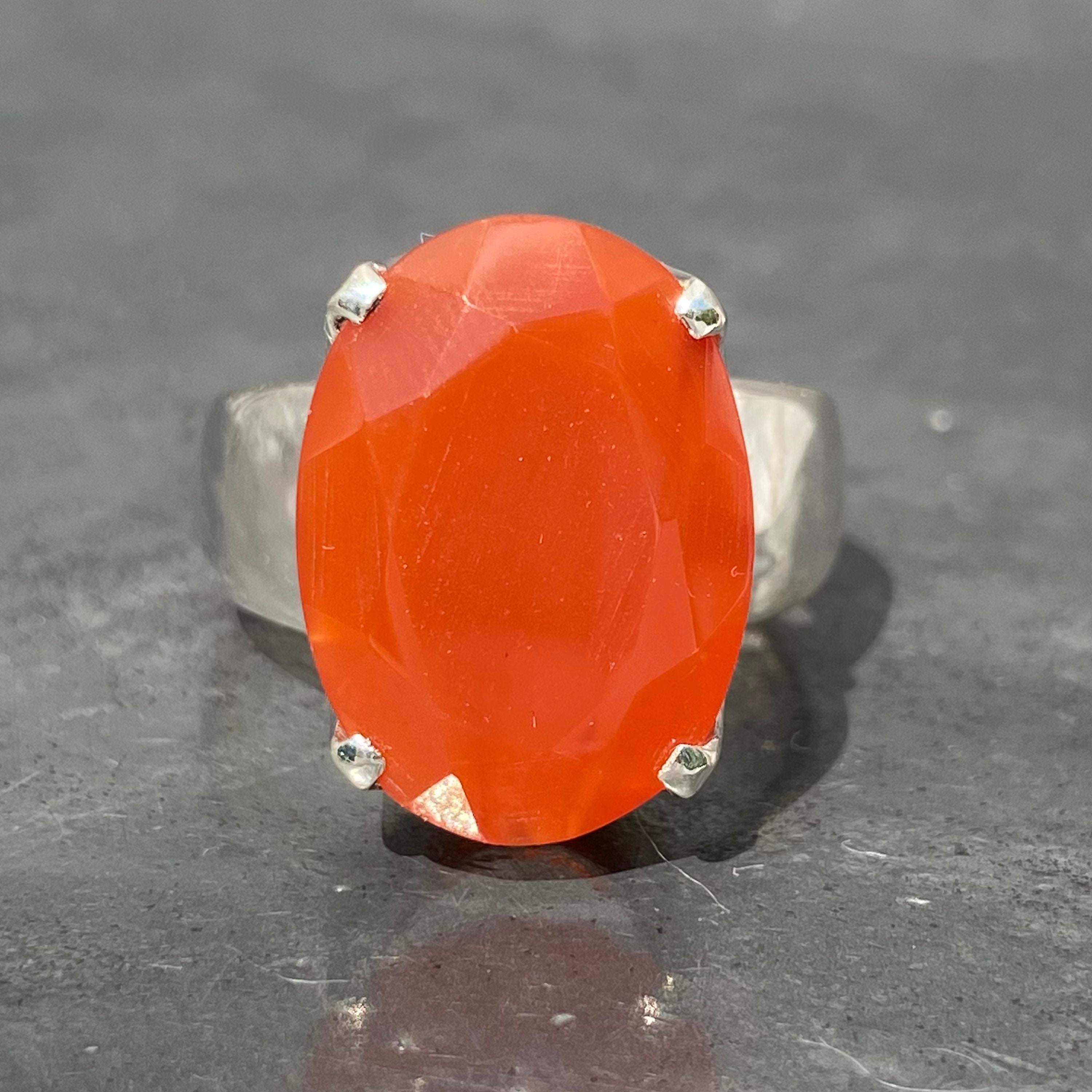 Carnelian Ring Faceted Carnelian Ring Oval Carnelian Ring Etsy
