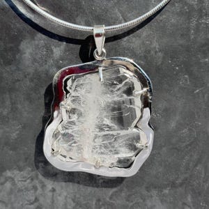 Faden quartz - faden quartz pendant - Columbia faden quartz necklace - silver quartz pendant