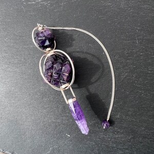 Pendulum - dowsing pendant - designer dowsing pendulum - amethyst dowsing pendulum