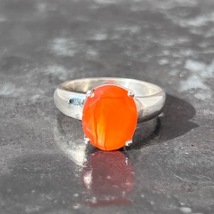 Carnelian Ring - Faceted Carnelian Ring - Natural Carnelian Ring size U.K. - S, US - 9 1/4, EU - 60