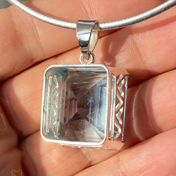 Blue Topaz Pendant Large Blue Topaz 