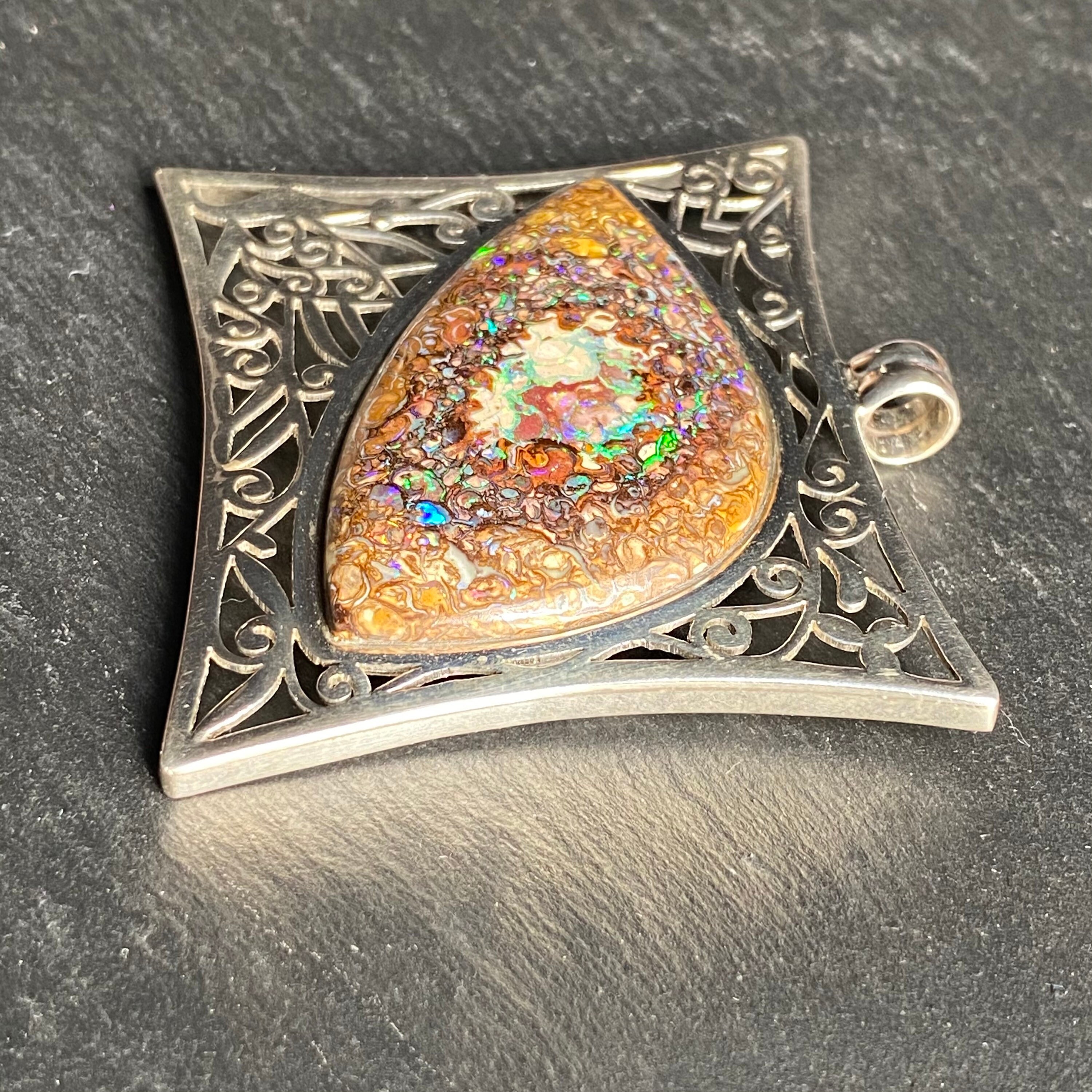 Opal Pendant Large Boulders Opal Pendant Filigree Design - Etsy